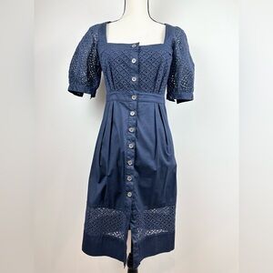 Catherine Malendrino Cotton Eyelet Dress - Size 4